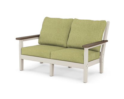 POLYWOOD® Chippendale Deep Seating Loveseat in Sand / Kona / Chartreuse Boucle