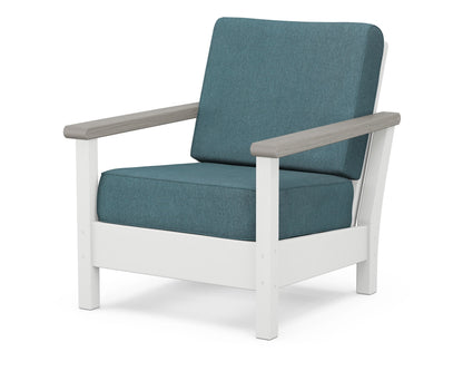 POLYWOOD® Harbour Deep Seating Chair in White / Driftwood / Ocean Teal