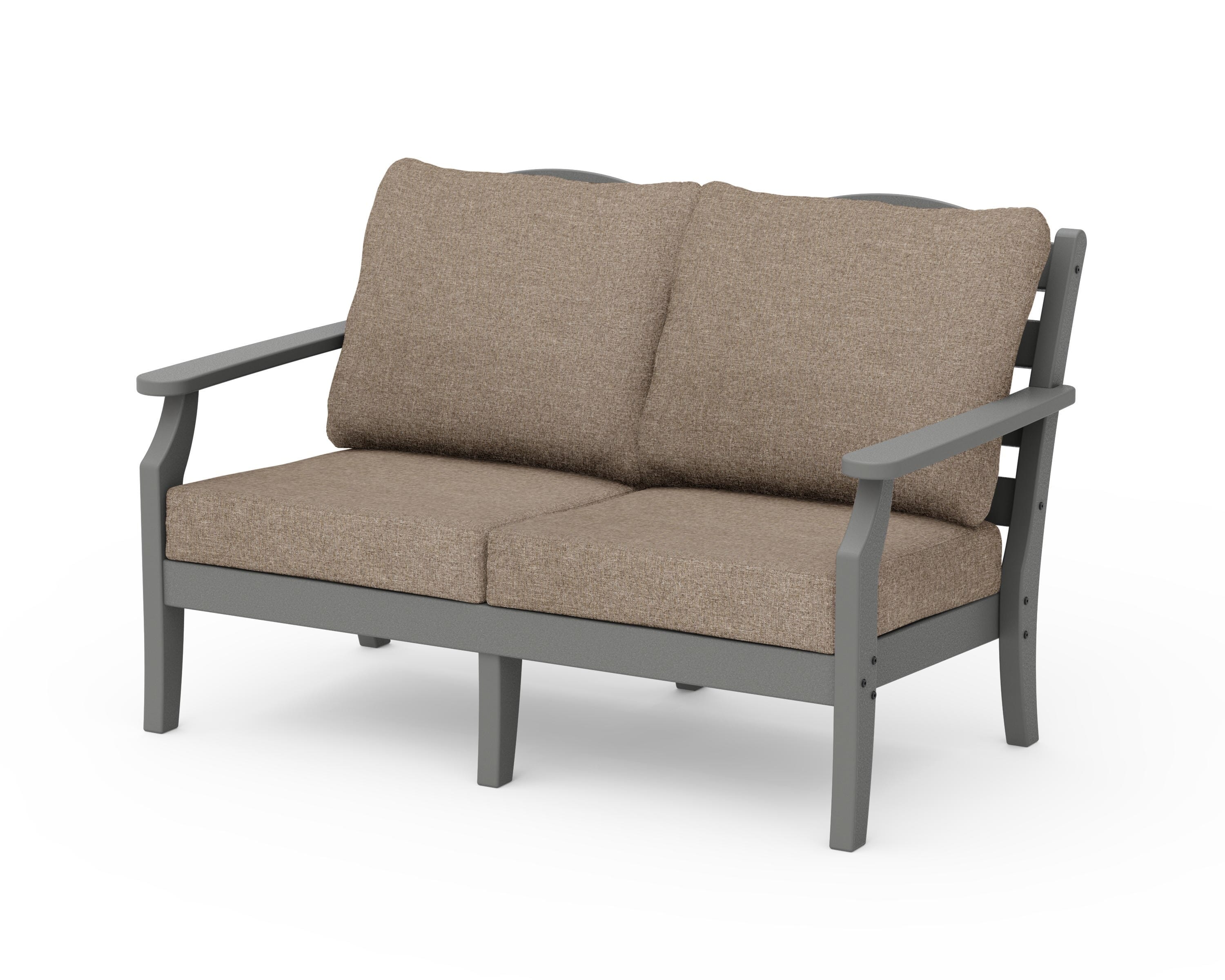 Draper James™ by  POLYWOOD® Savannah Deep Seating Loveseat in Slate Grey / Spiced Burlap