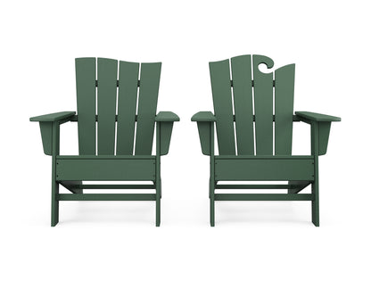 POLYWOOD® Wave 2-Piece Adirondack Set with The Wave Chair Left in Green