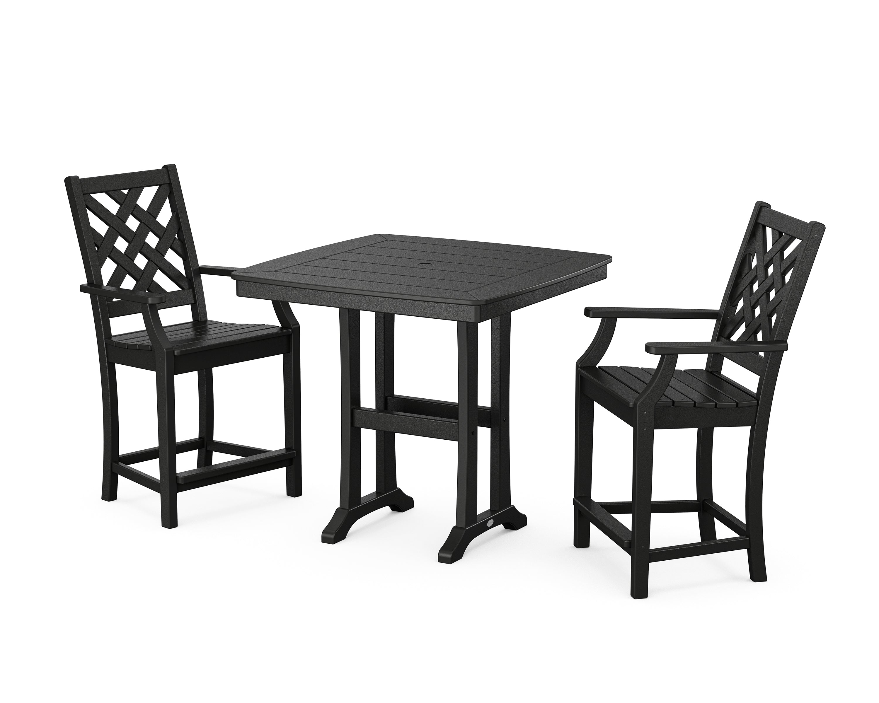 Country Living Wovendale 3-Piece Counter Set with Trestle Legs in Black