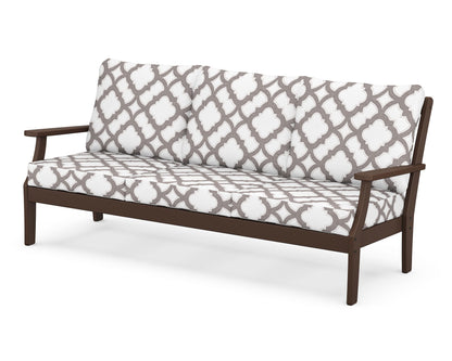 POLYWOOD® Braxton Deep Seating Sofa in Mahogany / Trellis Grey Mist
