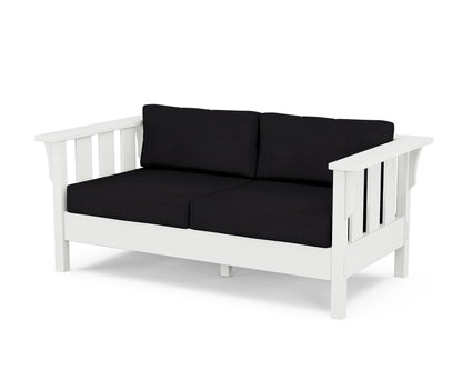 Martha Stewart by POLYWOOD® Acadia Deep Seating Loveseat in White / Midnight Linen
