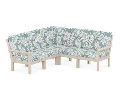 POLYWOOD® Vineyard 5-Piece Sectional in Sand / Leaf Glacier Spa