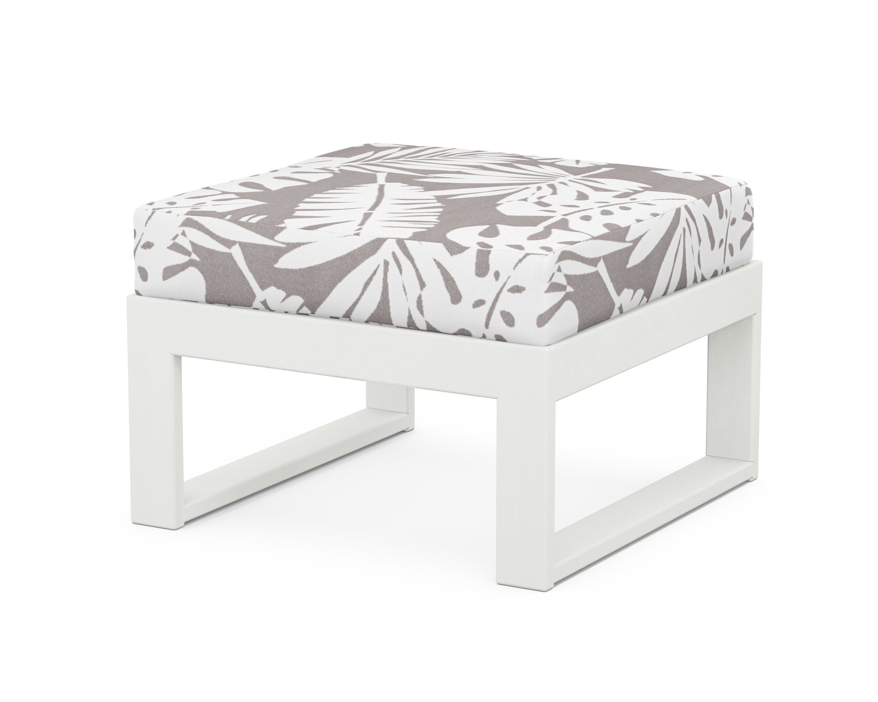 Unbranded Modular Ottoman - Modern in Vintage White / Leaf Grey Mist