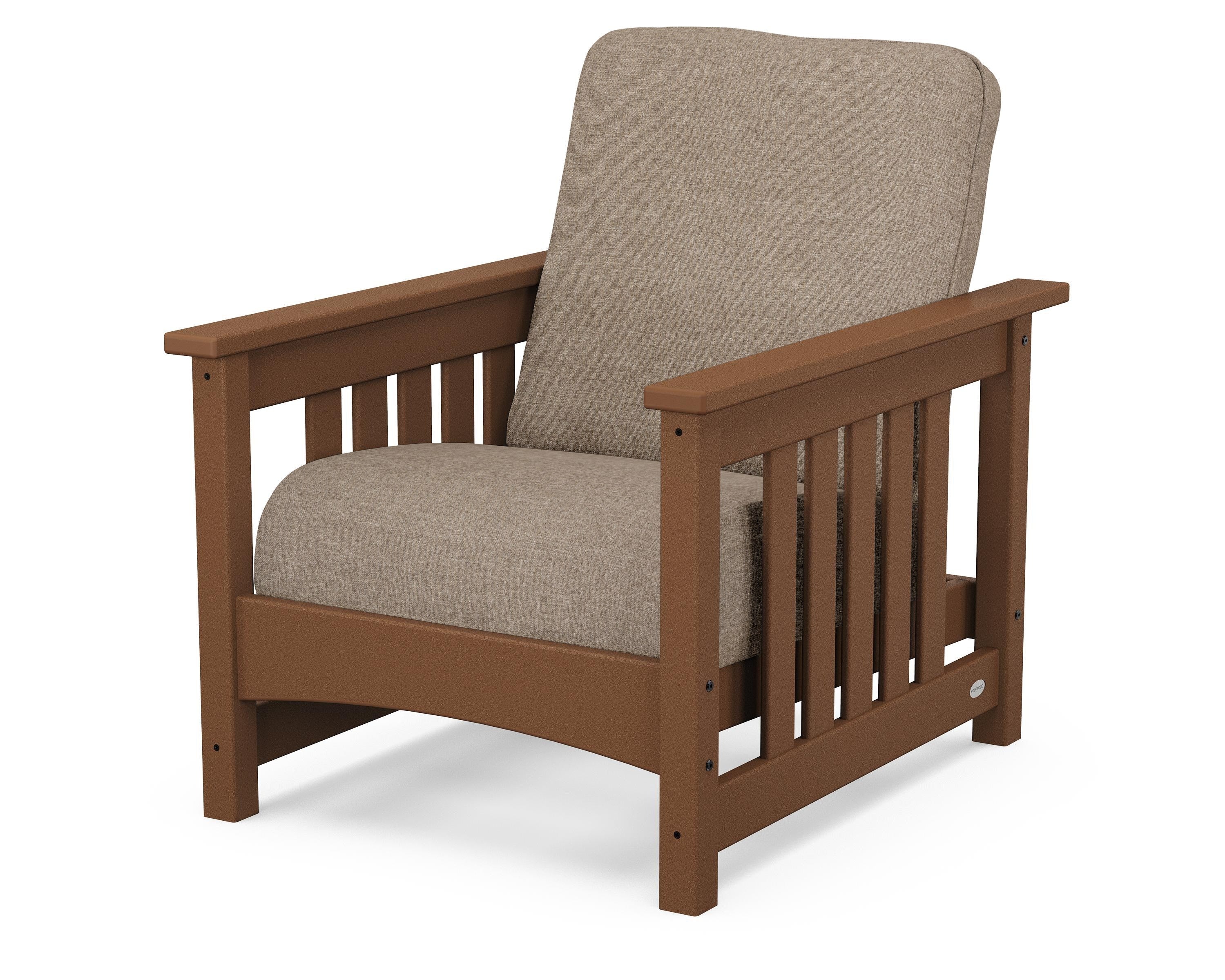 POLYWOOD® Club Mission Chair in Teak / Spiced Burlap