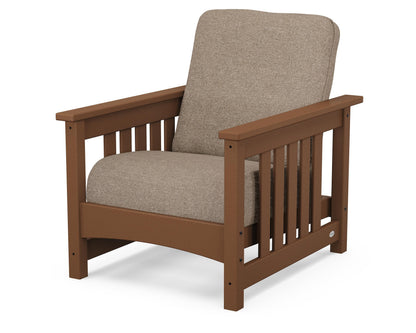 POLYWOOD® Club Mission Chair in Teak / Spiced Burlap
