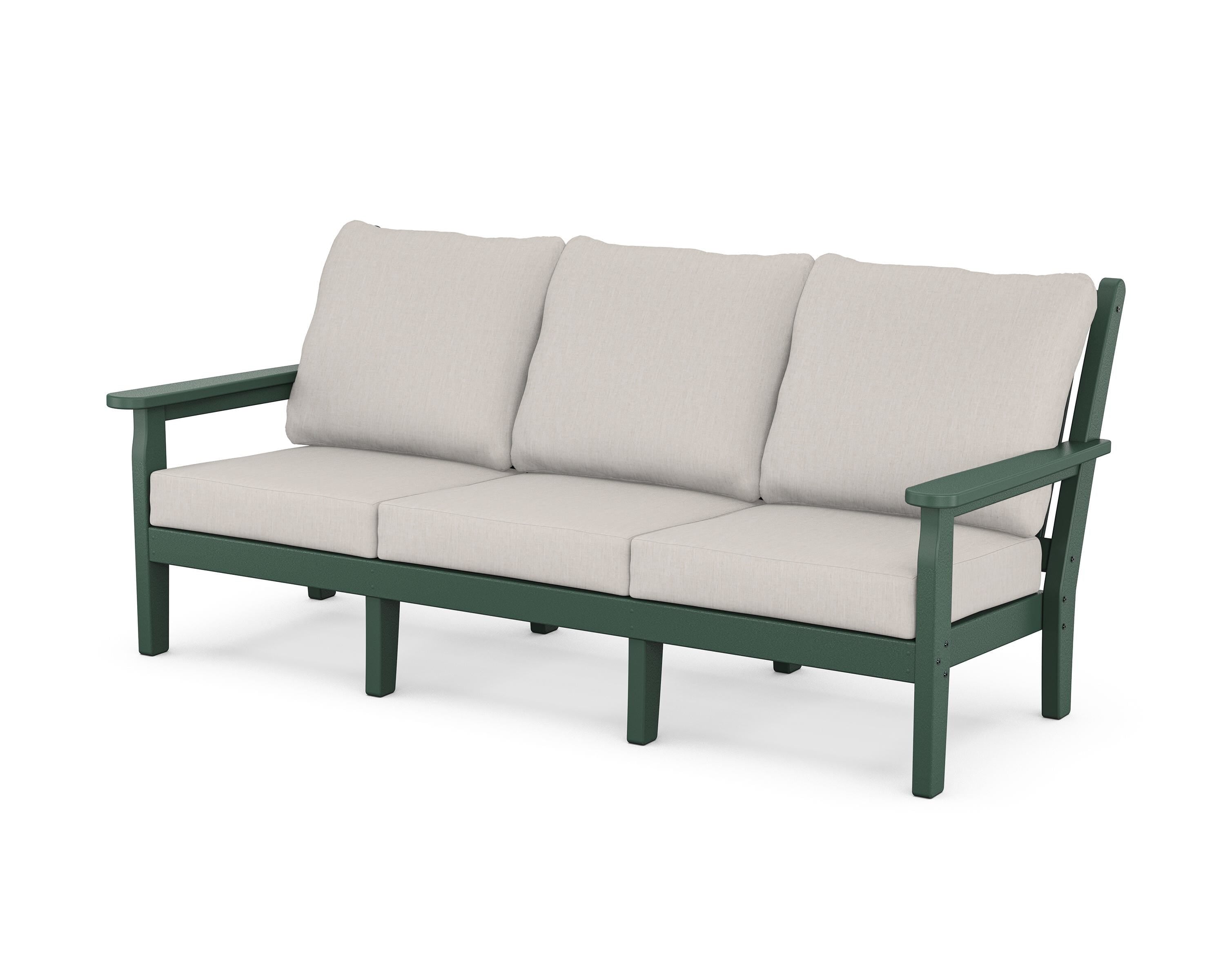 POLYWOOD® Chippendale Deep Seating Sofa in Green / Cast Ash