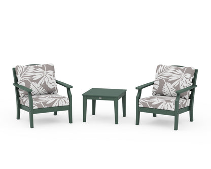Draper James™ by  POLYWOOD® Savannah 3-Piece Deep Seating Set in Green / Leaf Grey Mist