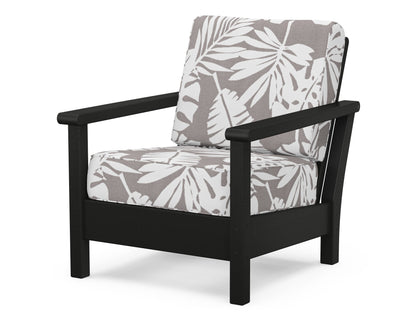 POLYWOOD® Harbour Deep Seating Chair in Black / Leaf Grey Mist