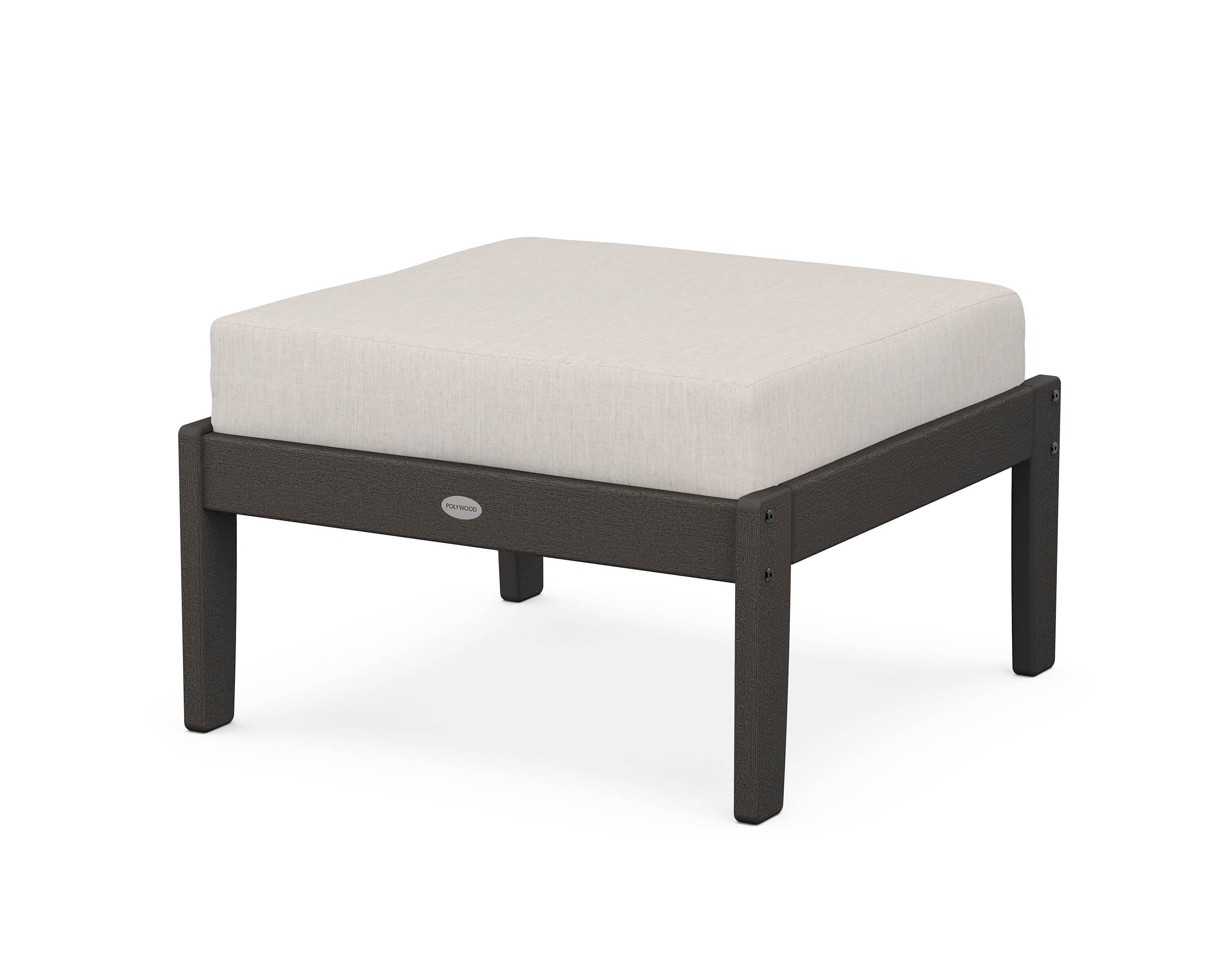 POLYWOOD® Braxton Deep Seating Ottoman in Vintage Coffee / Cast Ash