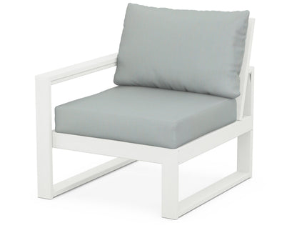 POLYWOOD® EDGE Modular Left Arm Chair in Vintage White / Spa