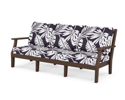 Martha Stewart by POLYWOOD® Chinoiserie Deep Seating Sofa in Mahogany / Leaf Navy
