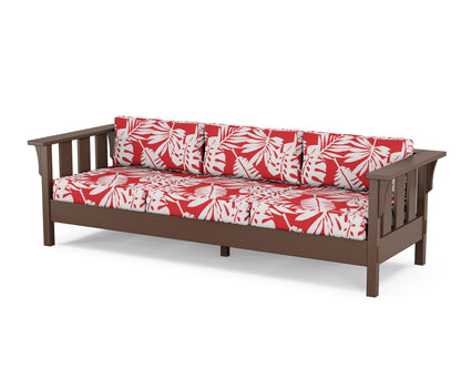 Martha Stewart by POLYWOOD® Acadia Deep Seating Sofa in Mahogany / Leaf Crimson