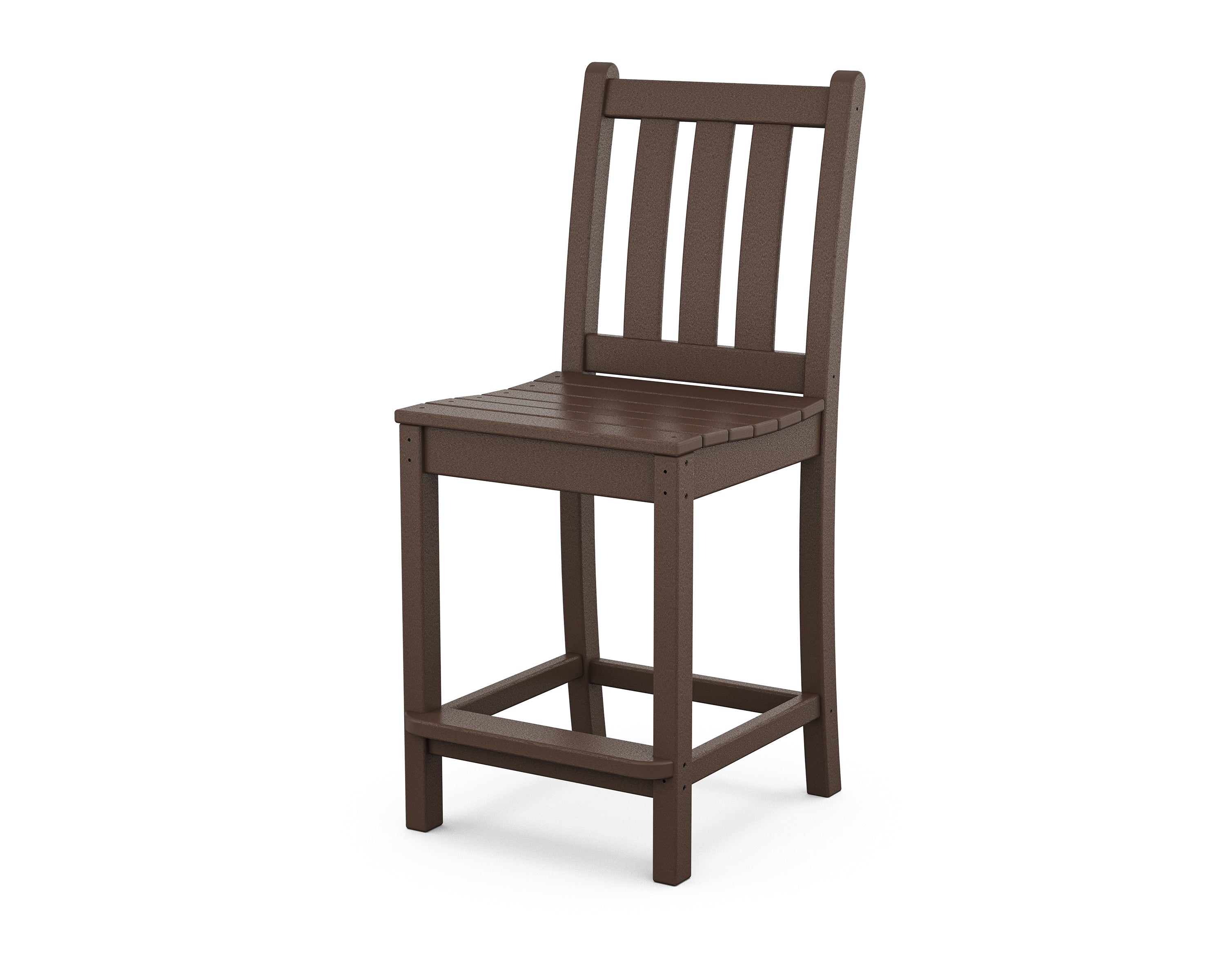 POLYWOOD® Traditional Garden Counter Side Chair in Mahogany