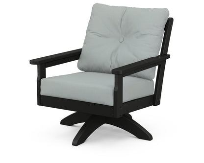 Vineyard Deep Seating Swivel Chair - Black