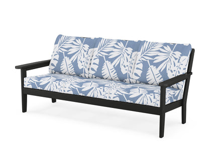 Country Living Cottage Deep Seating Sofa in Black / Leaf Sky Blue