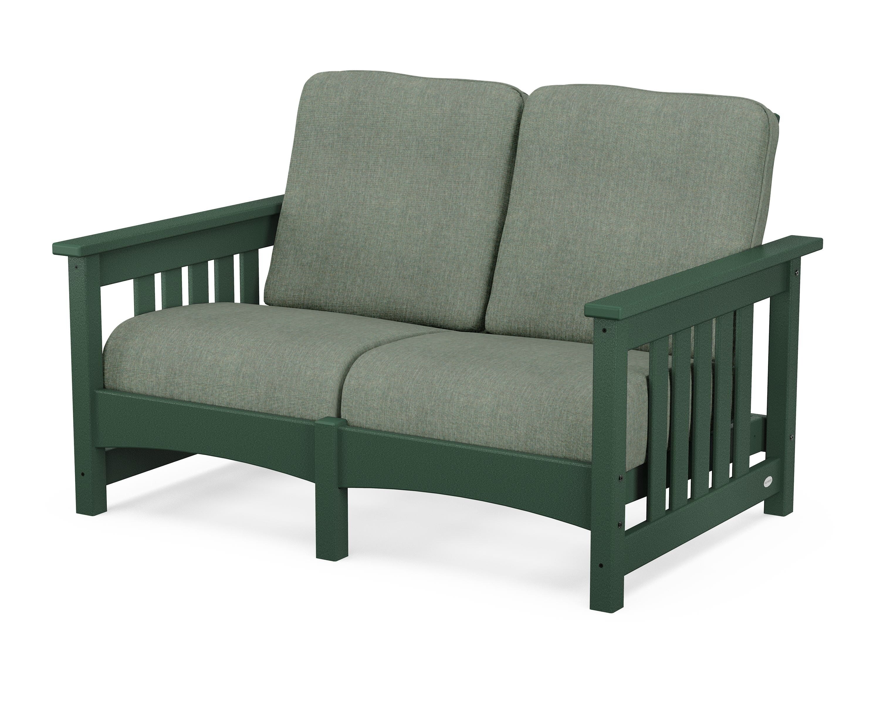 POLYWOOD® Club Mission Loveseat in Green / Cast Sage