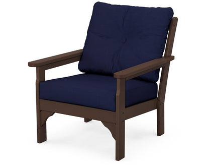 POLYWOOD® Vineyard Deep Seating Chair in Mahogany / Navy