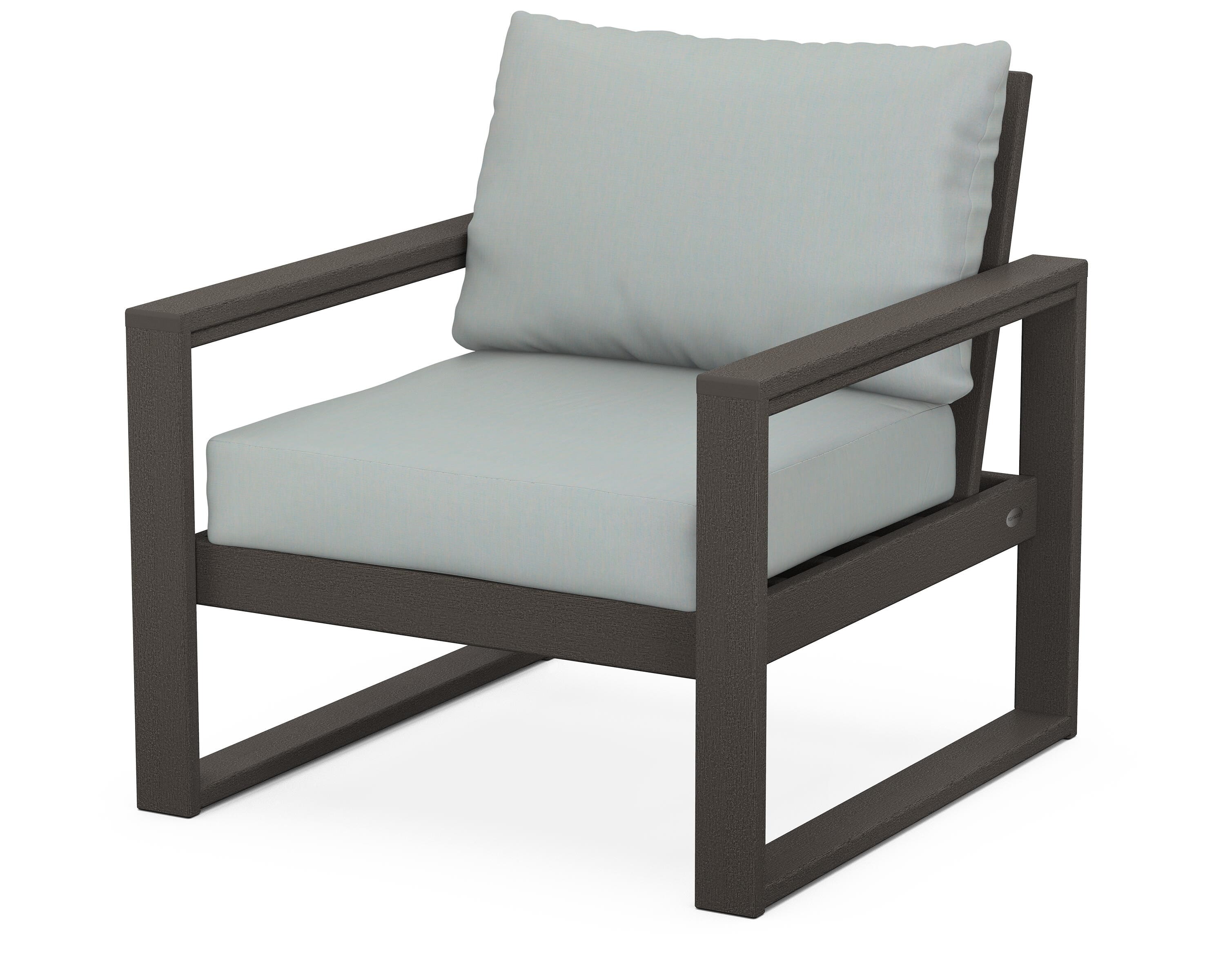POLYWOOD® EDGE Club Chair in Vintage Coffee / Spa