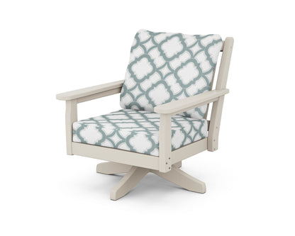 Chippendale Deep Seating Swivel Chair - Sand