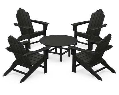 POLYWOOD® Long Island Adirondack 5-Piece Conversation Group in Black