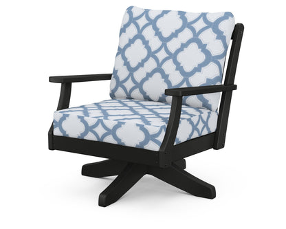 Braxton Deep Seating Swivel Chair - Black