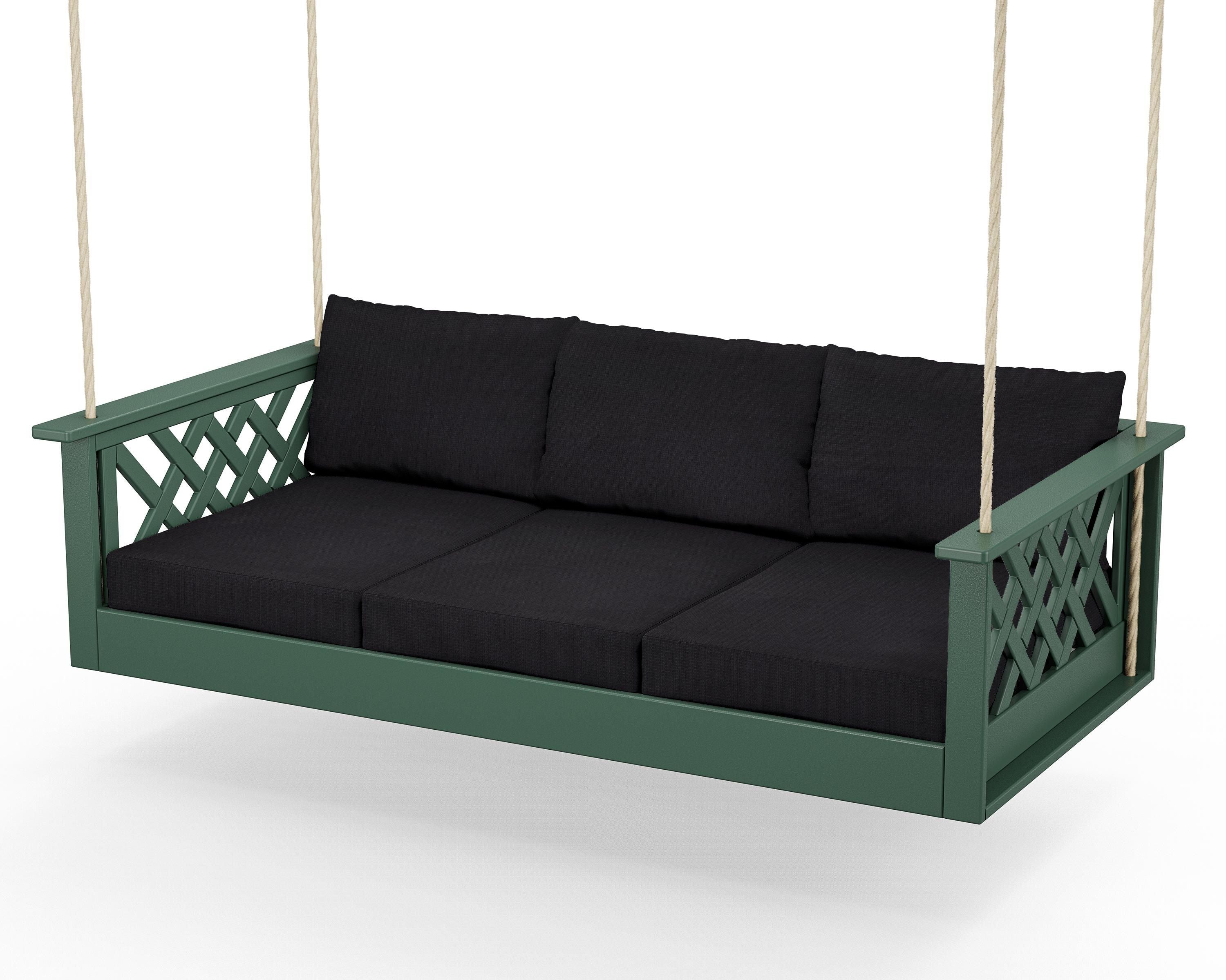Country Living Wovendale Daybed Swing in Green / Midnight Linen