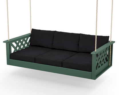 Country Living Wovendale Daybed Swing in Green / Midnight Linen