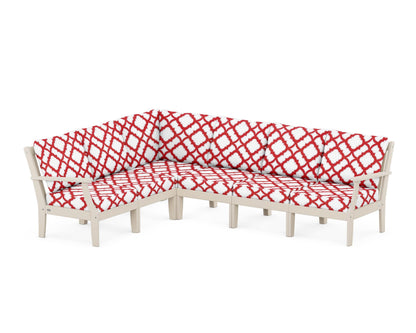 POLYWOOD® Braxton Modular 6-Piece Deep Seating Set in Sand / Trellis Crimson