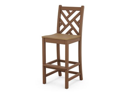POLYWOOD® Chippendale Bar Side Chair in Teak / Natural