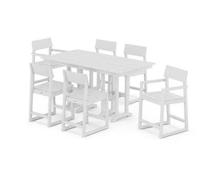 POLYWOOD® EDGE 7-Piece Farmhouse Counter Set in White