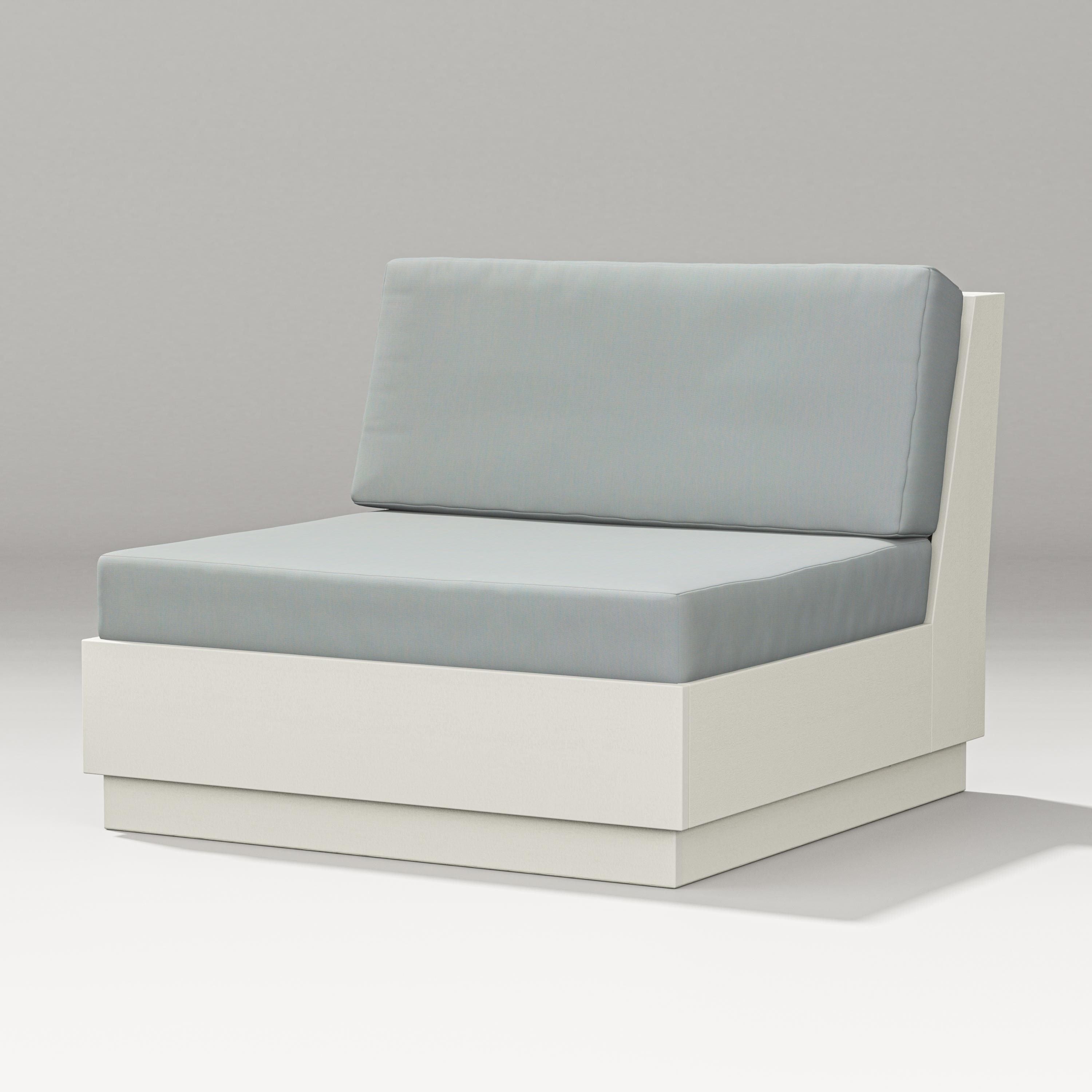 PW Designer Series Elevate Modular Armless Chair in Vintage White / Spa