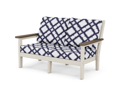 POLYWOOD® Chippendale Deep Seating Loveseat in Sand / Kona / Trellis Navy