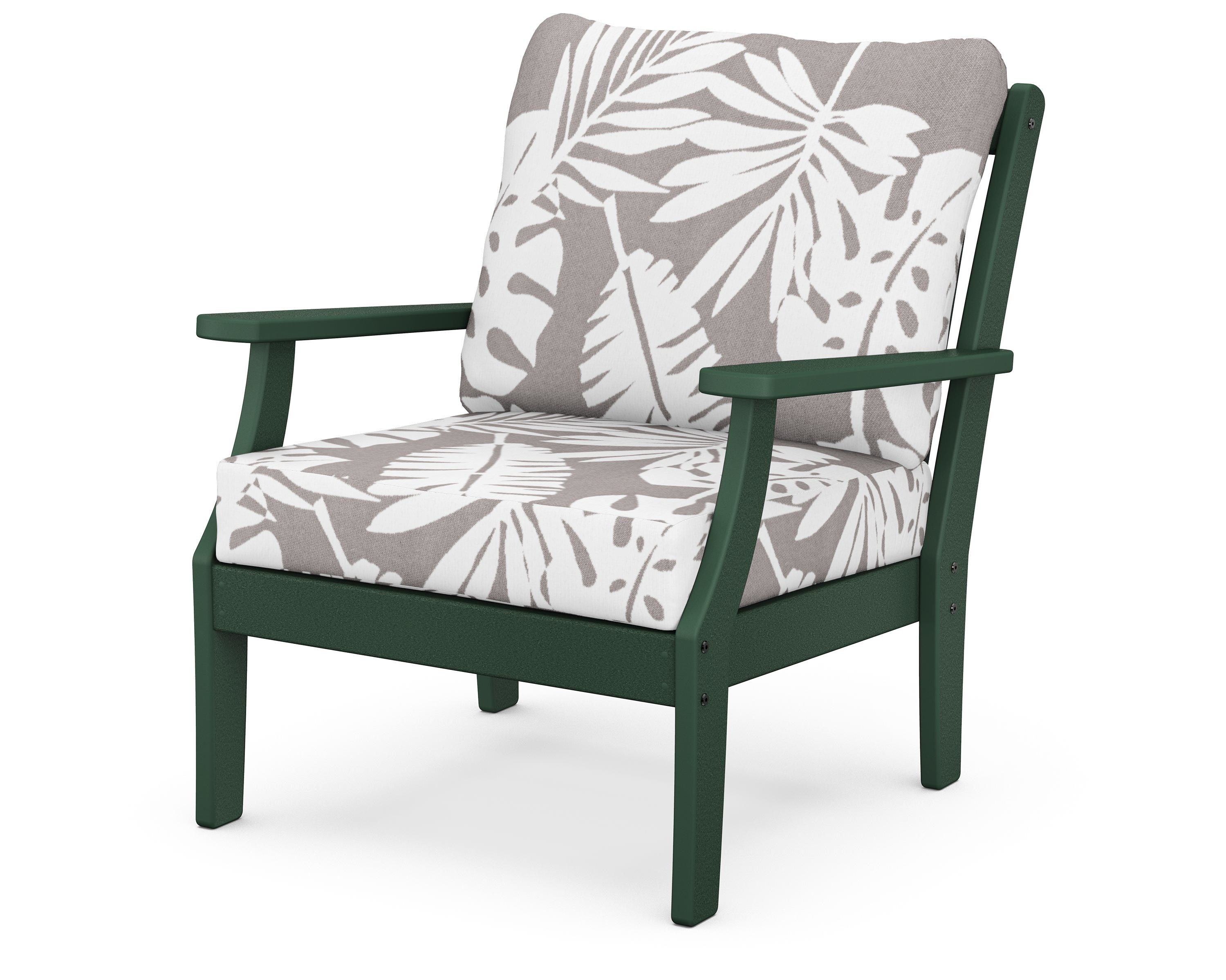 POLYWOOD® Braxton Deep Seating Chair in Green / Leaf Grey Mist
