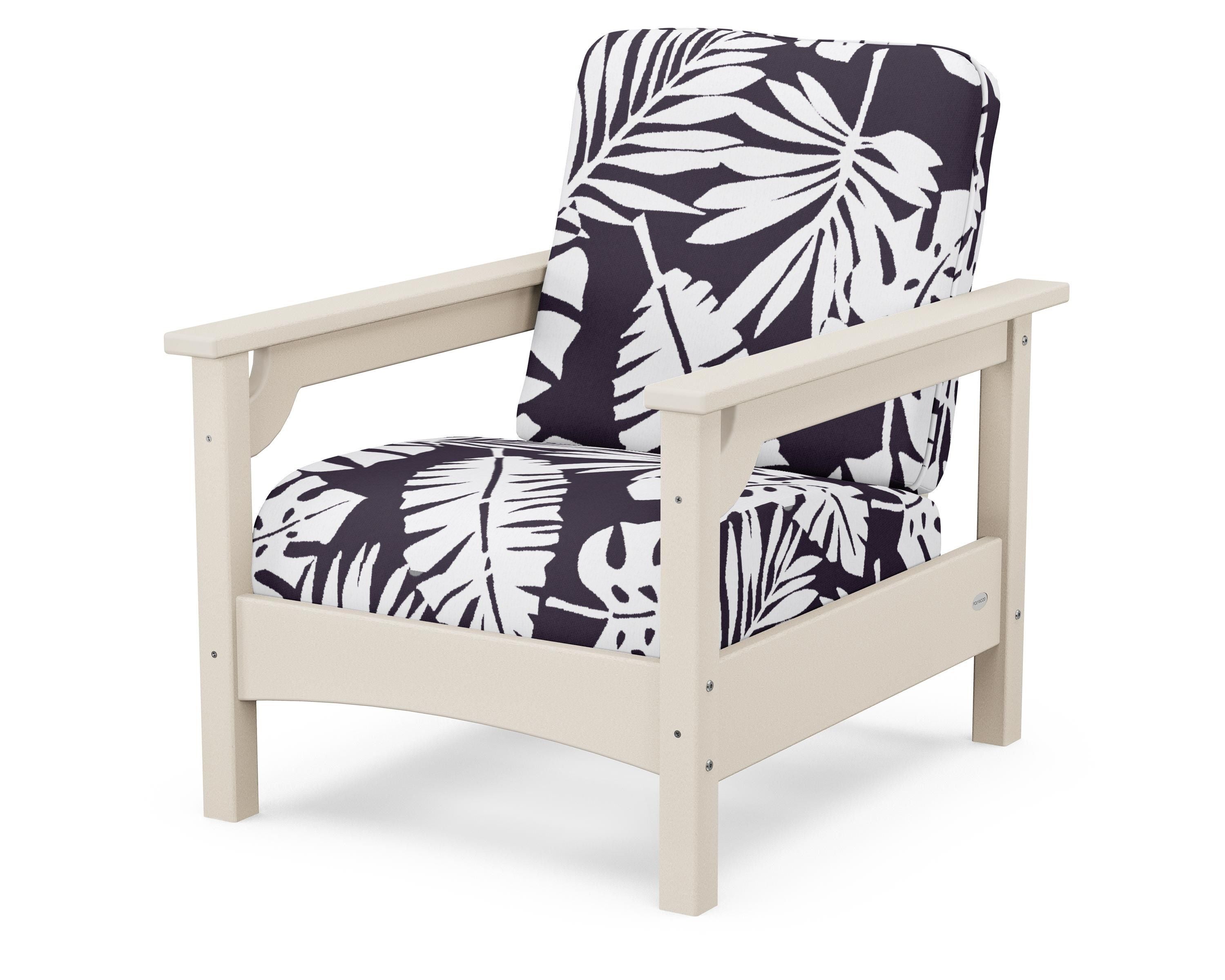 POLYWOOD® Club Chair in Sand / Leaf Navy