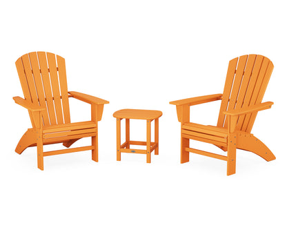 POLYWOOD® Nautical 3-Piece Curveback Adirondack Set in Tangerine
