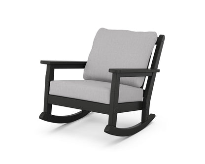 POLYWOOD® Chippendale Deep Seating Rocking Chair in Black / Granite