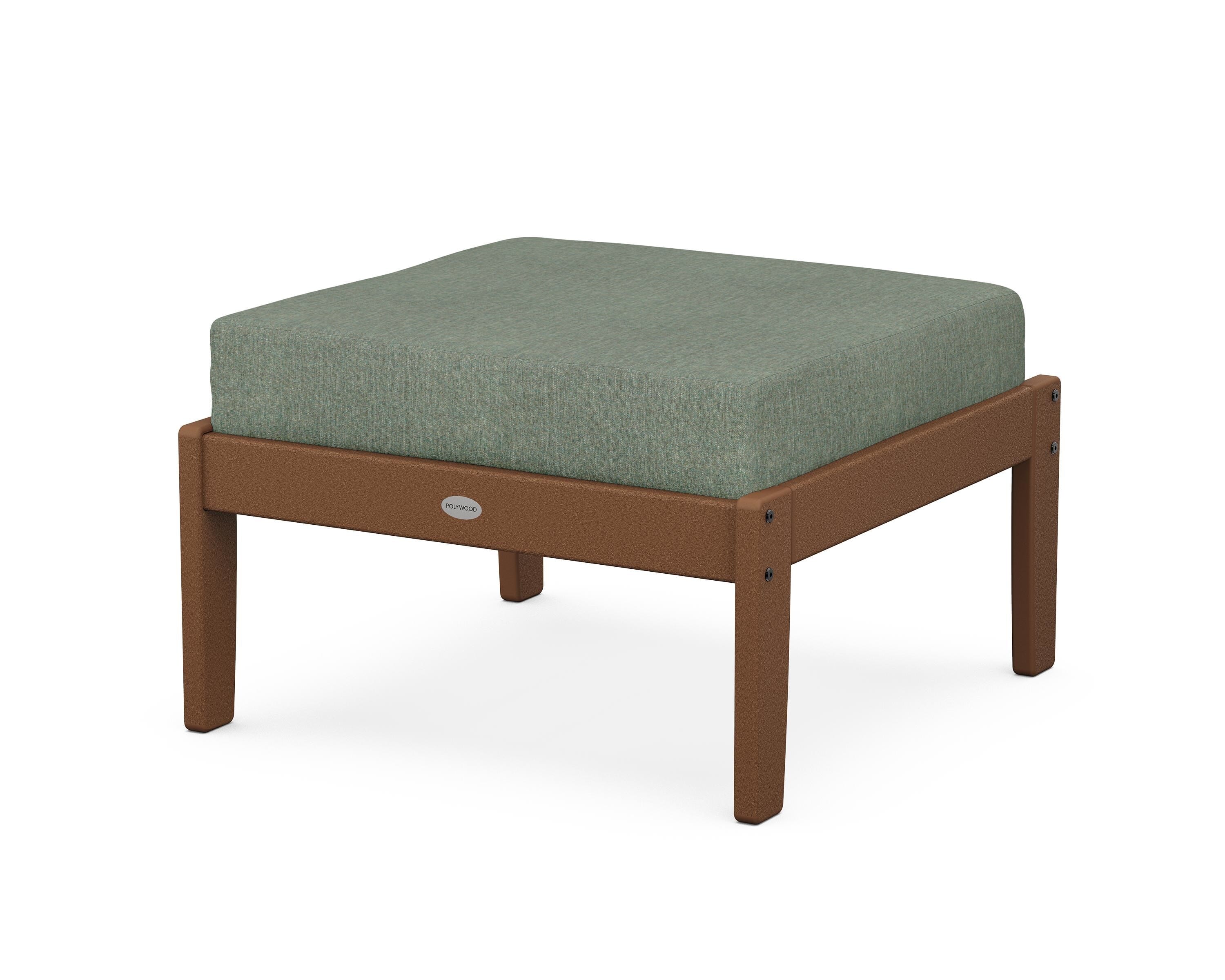 POLYWOOD® Braxton Deep Seating Ottoman in Teak / Cast Sage
