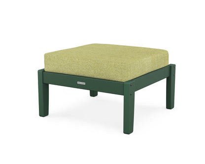 Martha Stewart by POLYWOOD® Chinoiserie Deep Seating Ottoman in Green / Chartreuse Boucle