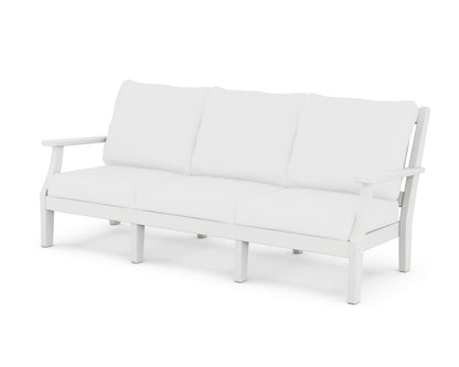 Martha Stewart by POLYWOOD® Chinoiserie Deep Seating Sofa in White / Natural