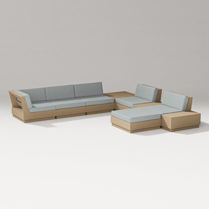 PW Designer Series Elevate 9-Piece Conversation Sectional in Vintage Sahara / Spa