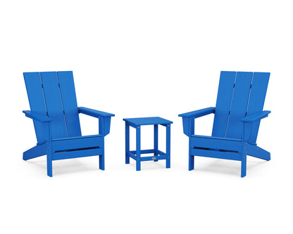 POLYWOOD® 3-Piece Modern Studio Adirondack Set in Pacific Blue