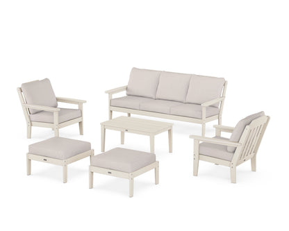Country Living Cottage 6-Piece Lounge Sofa Set in Sand / Dune Burlap