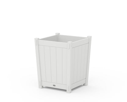 POLYWOOD® Vineyard Large Tapered Square Short Planter Box in White