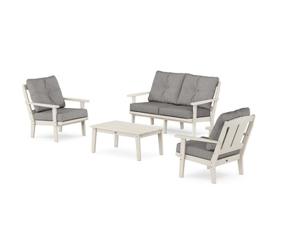 POLYWOOD® Mission 4-Piece Deep Seating Set with Loveseat in Sand / Grey Mist