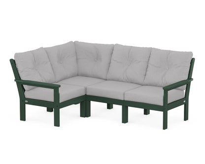 POLYWOOD® Vineyard 4-Piece Sectional in Green / Granite