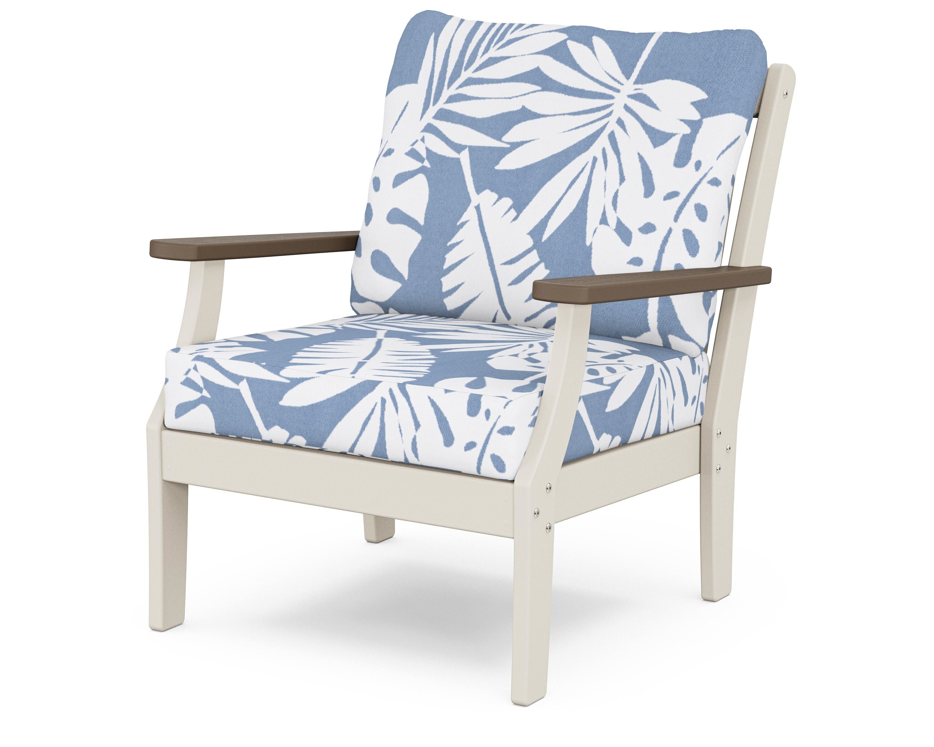 POLYWOOD® Braxton Deep Seating Chair in Sand / Kona / Leaf Sky Blue