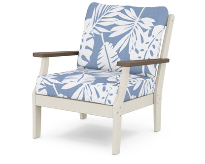 POLYWOOD® Braxton Deep Seating Chair in Sand / Kona / Leaf Sky Blue