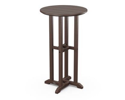 POLYWOOD® 24" Round Farmhouse Bar Bistro Table in Mahogany